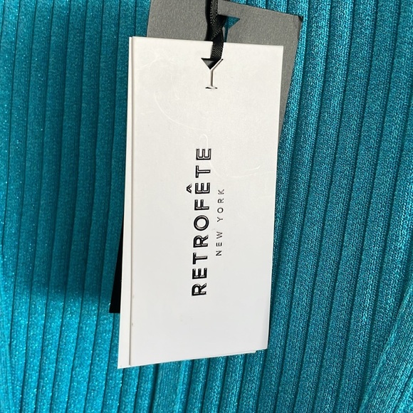 Retrofete Taressa Bandage Knit Skirt Women’s Size Small Mini Aqua Blue - Picture 8 of 11